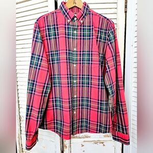 GAP 100% Cotton Red Plaid Button Down Shirt Medium